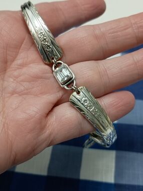 Vintage Holmes & Tuttle (H&T MFG CO.) Silver plate Handmade Spoon Bracelet